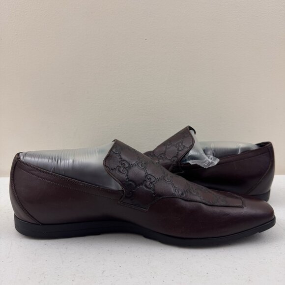 Gucci GG Monogram Vintage Loafers Patina Brown Leather  8.5 US - Picture 5 of 16